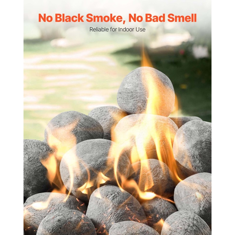 Keraamiset tulikivet keraamisesta kuidusta 48 kpl harmaa takkoihin