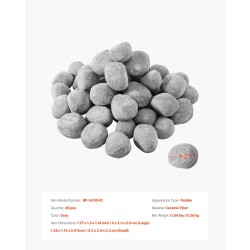 Keraamiset tulikivet keraamisesta kuidusta 48 kpl harmaa takkoihin