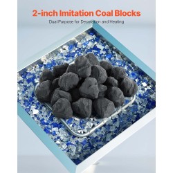 Keraamiset tulikivet keraamisesta kuidusta 25 kpl musta kestää 800 °C