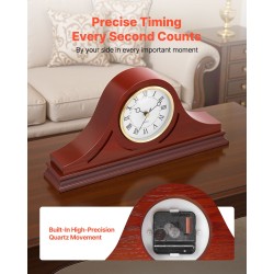 Pöytäkello takalle MDF kirsikkapuun sävy 162,5 mm hiljainen kvartsikoneisto