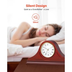 Pöytäkello takalle MDF kirsikkapuun sävy 162,5 mm hiljainen kvartsikoneisto