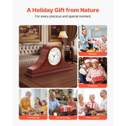 Pöytäkello takalle MDF kirsikkapuun sävy 162,5 mm hiljainen kvartsikoneisto