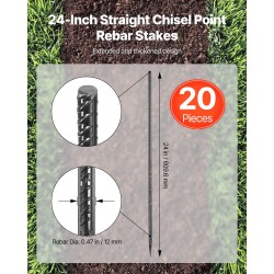 Suorat raudoitustapit 610 mm 12 mm HRB400E terästä 20 kpl musta
