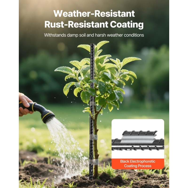 Suorat raudoitustapit 610 mm 12 mm HRB400E terästä 20 kpl musta