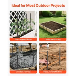 Suorat raudoitustapit 610 mm 12 mm HRB400E terästä 20 kpl musta