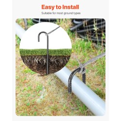 J-muotoiset harjateräsmaakiilat galvanoitua terästä 406 mm pituus halkaisija 10 mm 16 kpl