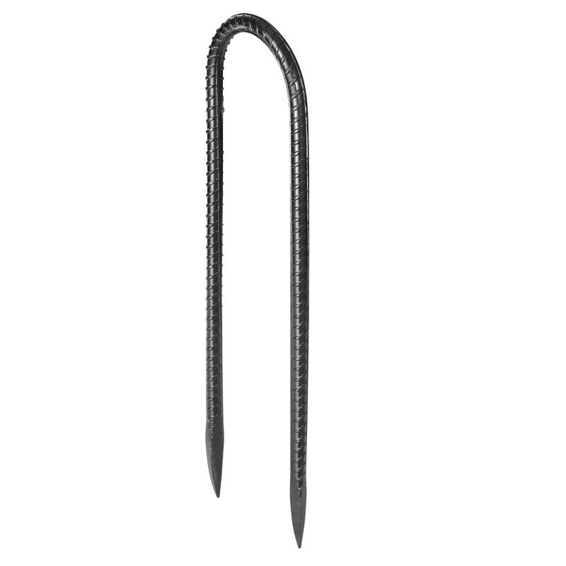 U-muotoiset galvanoidut maakiilat terästä musta pinnoite 254 mm 8 mm 12 kpl