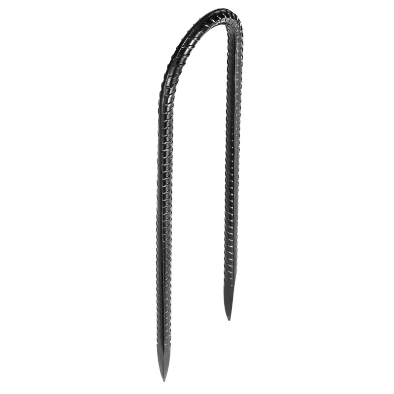 U-muotoiset galvanoidut maakiilat terästä musta pinnoite 254 mm 8 mm 12 kpl