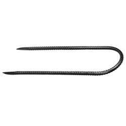 U muotoiset maakiilat galvanoitua terästä 300 mm 8 mm 8 kpl musta