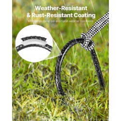 U-muotoiset maakiilat galvanoitua terästä 300 mm 8 mm 8 kpl musta