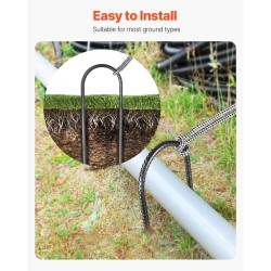 U-muotoiset maakiilat galvanoitua terästä 300 mm 8 mm 8 kpl musta