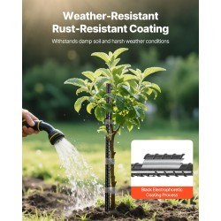 Maakiilat galvanoitua HRB400E-terästä 406 mm 11,5 mm 16 kpl musta pinnoite