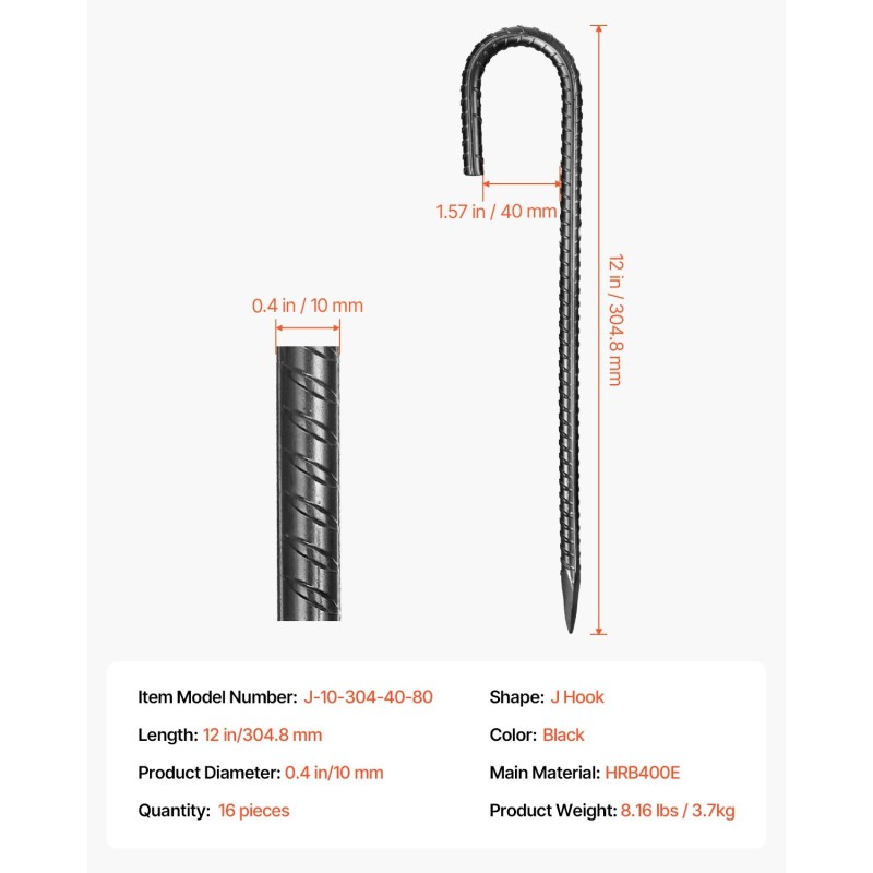 J-muotoiset harjateräskiilat galvanoitua terästä kymmenen millimetriä kolmesataaviisitoista millimetriä kuusitoista kappaletta