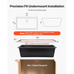 Alatasoasennus keittiöallas 84 cm yksiallas musta kvartsikomposiitti