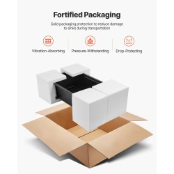 Alatasoasennus keittiöallas 84 cm yksiallas musta kvartsikomposiitti