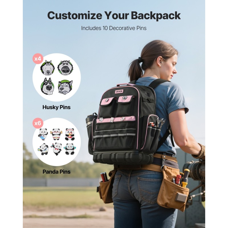 Työreppu 56 taskua 600D ja 1680D polyesteri oxford kangas kannettavalle tietokoneelle