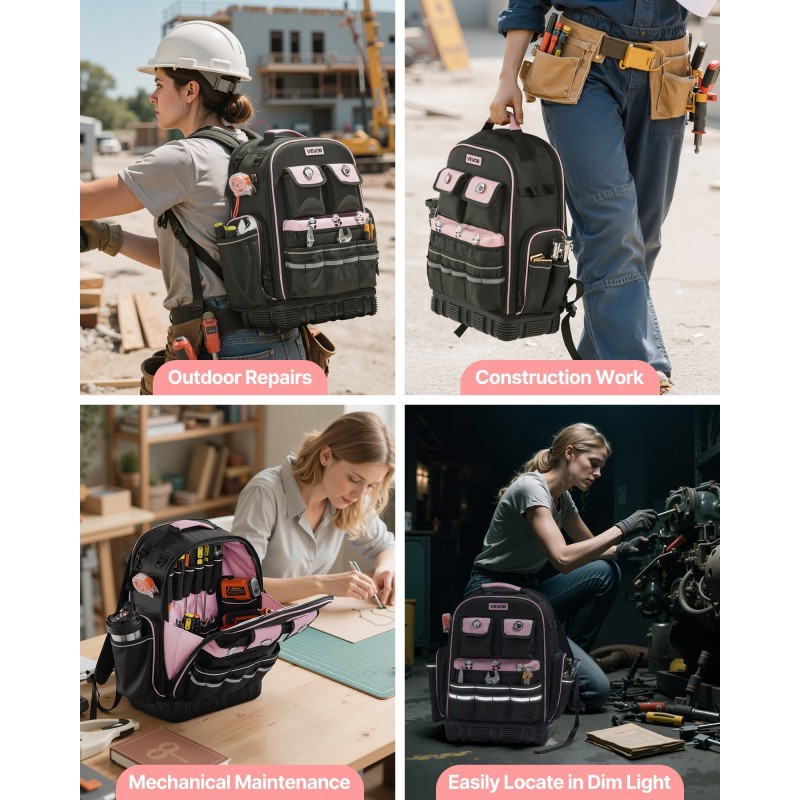 Työreppu 56 taskua 600D ja 1680D polyesteri oxford kangas kannettavalle tietokoneelle