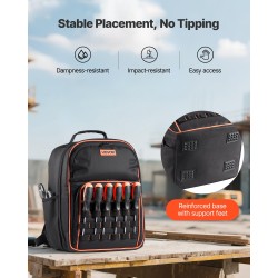 Työreppu 600D polyesterikangas 49 taskua erillisellä läppärilokerolla ja vahvistetulla pohjalla sähköasentajille