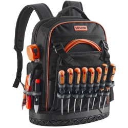 Työkalureppu 64 taskua 1680D ja 600D polyesteri PVC-pohjalla kannettavalle tietokoneelle lokero