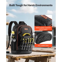 Työreppu 65 taskua kannettavan tietokoneen lokero 1680D polyesteri PVC-pohja