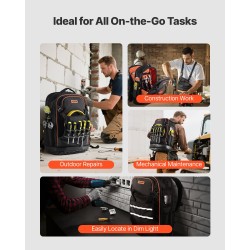 Työreppu 65 taskua kannettavan tietokoneen lokero 1680D polyesteri PVC-pohja