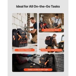 Työreppu 45 taskua 1680D polyesterikangas vahvistettu pohja kannettavan tietokoneen lokero