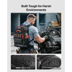 Työreppu kuusikymmentäviisi taskua kestävä polyesteri oxford-kangas erillisellä kannettavan tietokoneen lokerolla muotoiltu