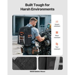 Työkalureppu 56 taskua sähköasentajille 1680D ulkokangas 600D sisäpuoli PVC pohja