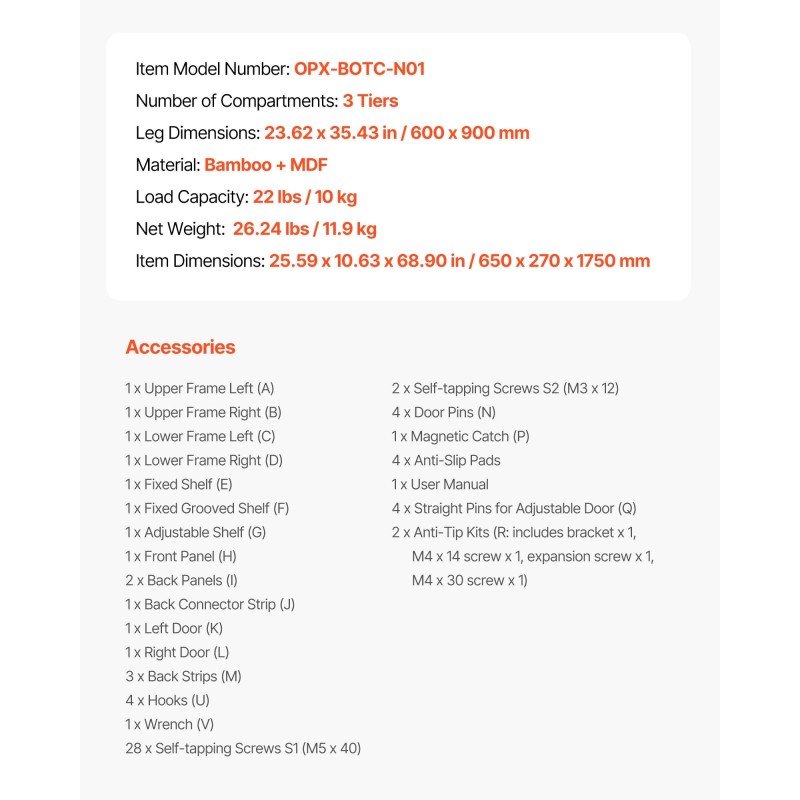 Säilytyskaappi bambusta ja MDF 175 cm korkea kapea wc:n yläpuolelle kolmitasoinen
