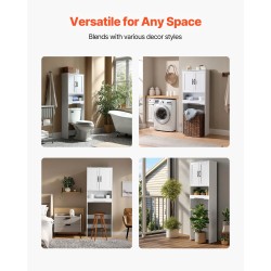 Säilytyskaappi WC:n yläpuolelle kolmitasoinen lastulevy ja MDF valkoinen