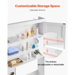 Wc-istuimen yläpuolinen säilytyskaappi lastulevy ja MDF-levy 171 cm 3 tasoa valkoinen