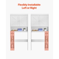 Wc-istuimen yläpuolinen säilytyskaappi lastulevy ja MDF-levy 171 cm 3 tasoa valkoinen