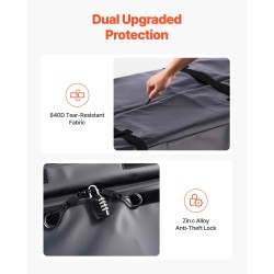 Vetokoukkuun kiinnitettävä kuljetuslaukku 840D PVC vesitiivis 30Cu.ft musta