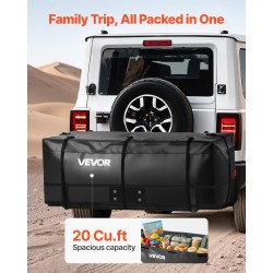 Tavaralaukku vetokoukkuun 840D PVC vedenpitävä 20Cu.ft musta taitettava