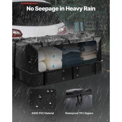 Tavaralaukku vetokoukkuun 840D PVC vedenpitävä 20Cu.ft musta taitettava