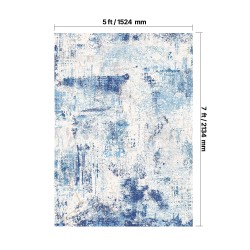 Matto tekokashmir 152 x 213 cm sininen pehmeä liukumaton tausta