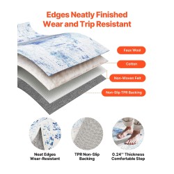 Matto tekokashmir 152 x 213 cm sininen pehmeä liukumaton tausta