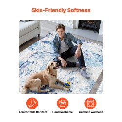 Matto tekokashmir 152 x 213 cm sininen pehmeä liukumaton tausta