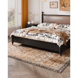 Aluematto 360 g tekokashmir 1829 x 2743 mm pesunkestävä liukumaton ruskea-vihreä retrotyylinen