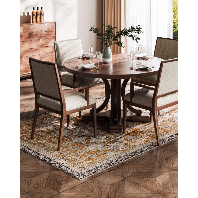 Aluematto 360 g tekokashmir 1829 x 2743 mm pesunkestävä liukumaton ruskea-vihreä retrotyylinen