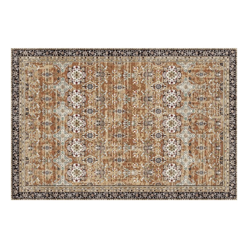 Aluematto 360 g tekokashmir 1829 x 2743 mm pesunkestävä liukumaton ruskea-vihreä retrotyylinen