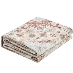 Matto 2439 x 3048 mm konepestävä keinotekoinen kashmir liukuestopohja ruskea punainen