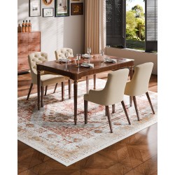 Matto 2439 x 3048 mm konepestävä keinotekoinen kashmir liukuestopohja ruskea-punainen