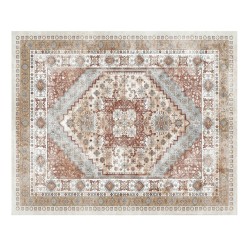 Matto 2439 x 3048 mm konepestävä keinotekoinen kashmir liukuestopohja ruskea-punainen