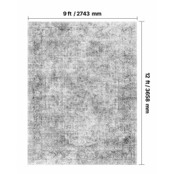 Matto keinokasmir 274 x 366 cm boheemi harmaa TPR-pohja liukumaton