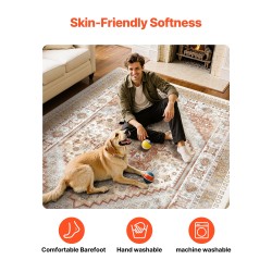 Matto 2743 x 3658 mm 6 mm tekokashmir TPR-tausta sisäkäyttöön vintage-tyylinen