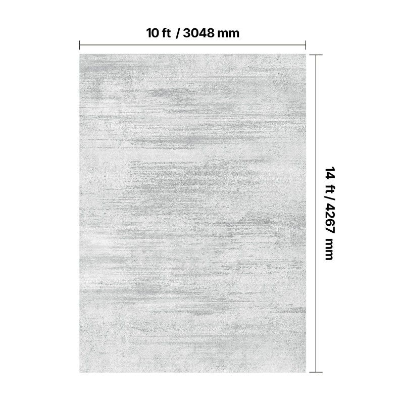 Matto sisäkäyttöön harmaa 3048 x 4267 mm tekokashmir TPR-pohjainen pestävä