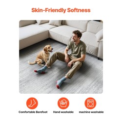 Matto sisäkäyttöön harmaa 3048 x 4267 mm tekokashmir TPR-pohjainen pestävä