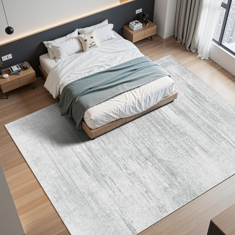 Matto sisäkäyttöön harmaa 3048 x 4267 mm tekokashmir TPR-pohjainen pestävä