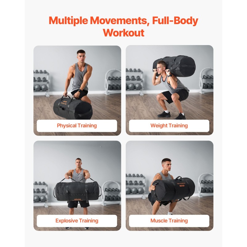 Treenaussandbag Nylon Cordura 1050D musta tyhjä 56–90 kg 900x410x410 mm